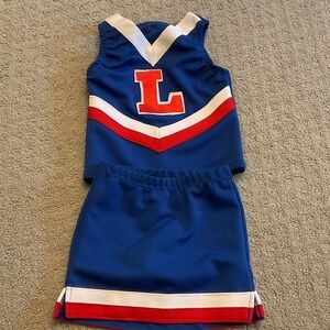 Blue Red & White Girls Cheerleading Matching Set 0384